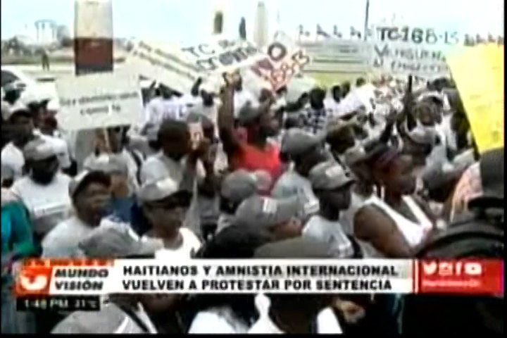 Amnistía Internacional,  Grupos Pro Haitianos Protestan Frente Al Tribunal Constitucional