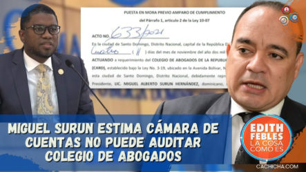 Miguel Surun Estima Cámara De Cuentas No Puede Auditar Colegio De Abogados