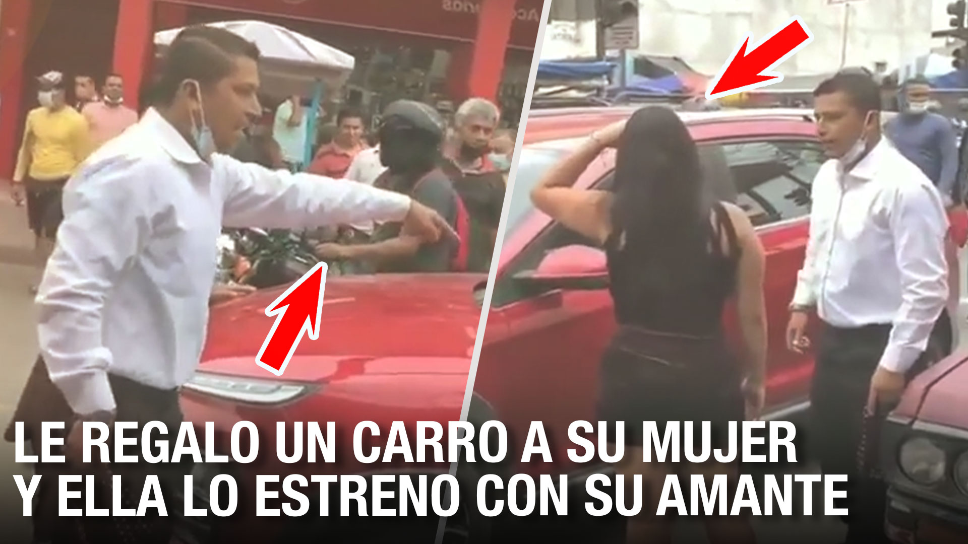 Hombre Encuentra A Su Mujer Con Su Amante En El Carro Que Le Regalo Y Se Pone Hasta A Llorar 