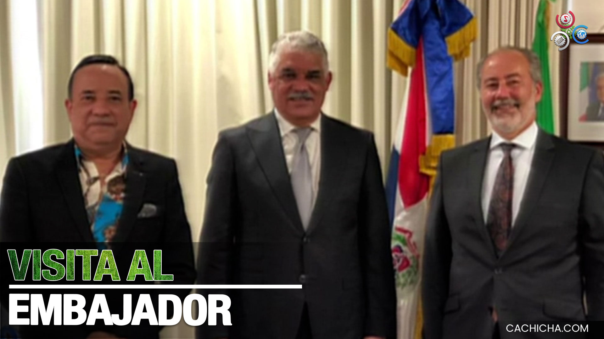 Con El Embajador De Italia Stefano Y Miguel Vargas, Presidente Del PRD Visita Al Despacho Del Embajador | Tocando Fondo