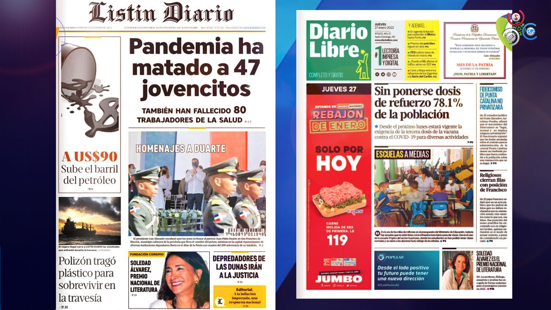 Las Principales Portadas De Los Periódicos En El Día De Hoy 27 De Enero Del 2022