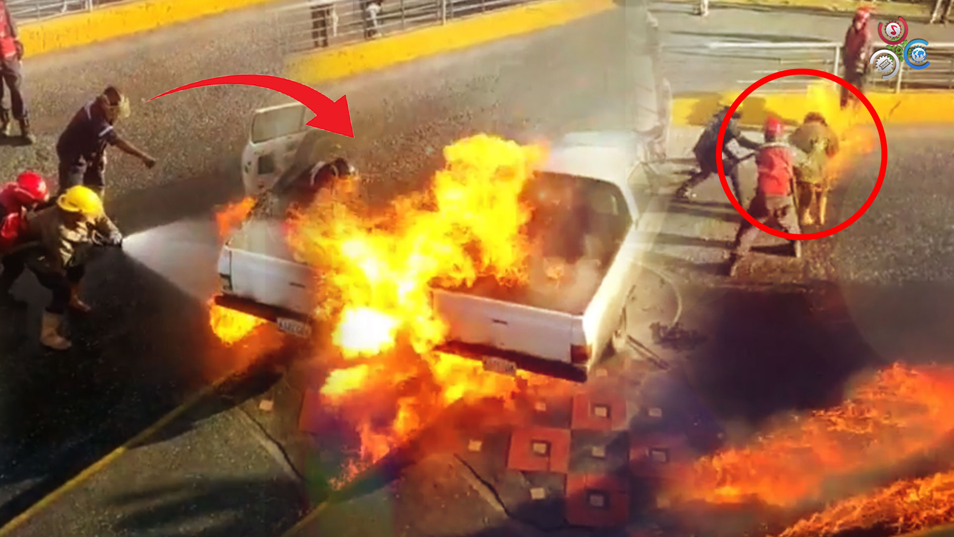 Bomberos Se Prenden En Fuego Cuando Explota Una Camioneta Que Intentaban Apagar