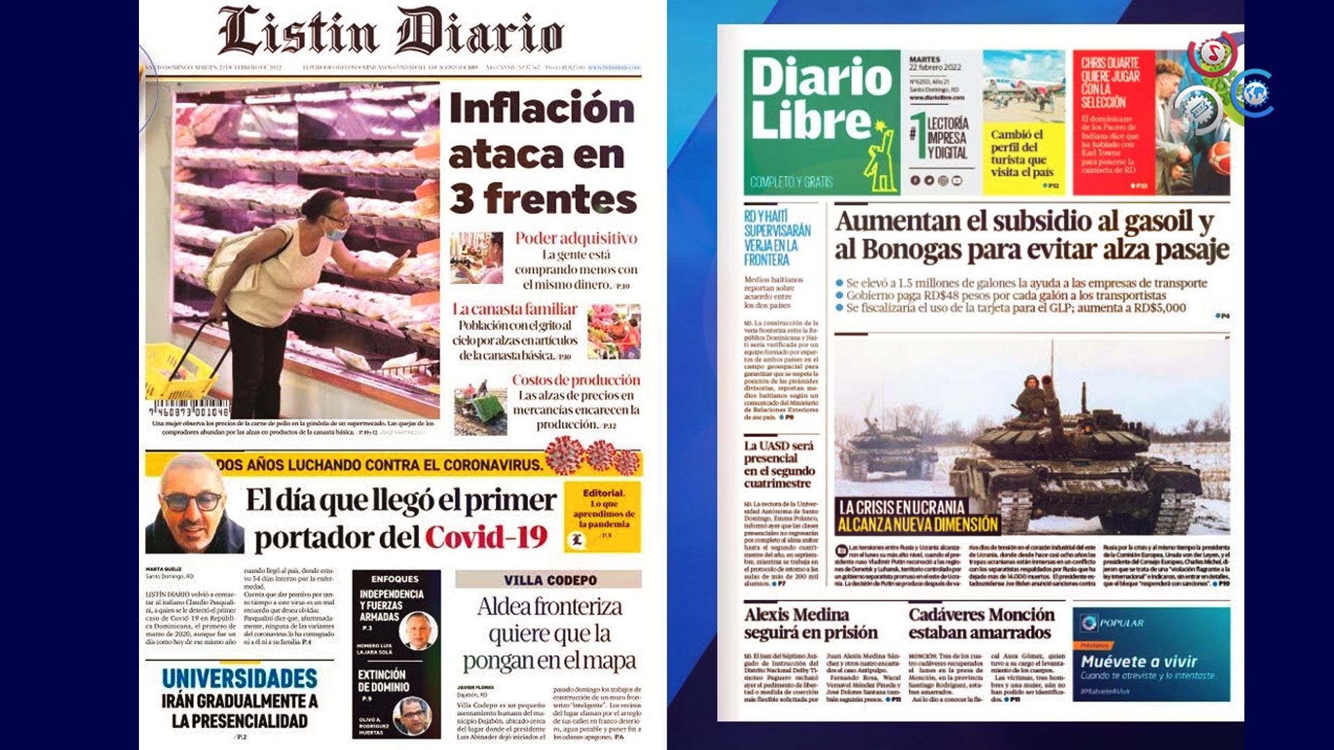 Las Principales Portadas De Los Periódicos En El Día De Hoy 22 De Febrero Del 2022