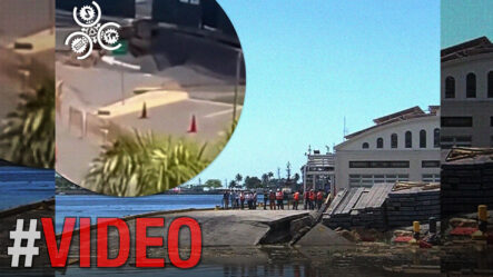Momento En Que Colapsa Parte Del Puerto Don Diego En La Av. Francisco Alberto Caamaño