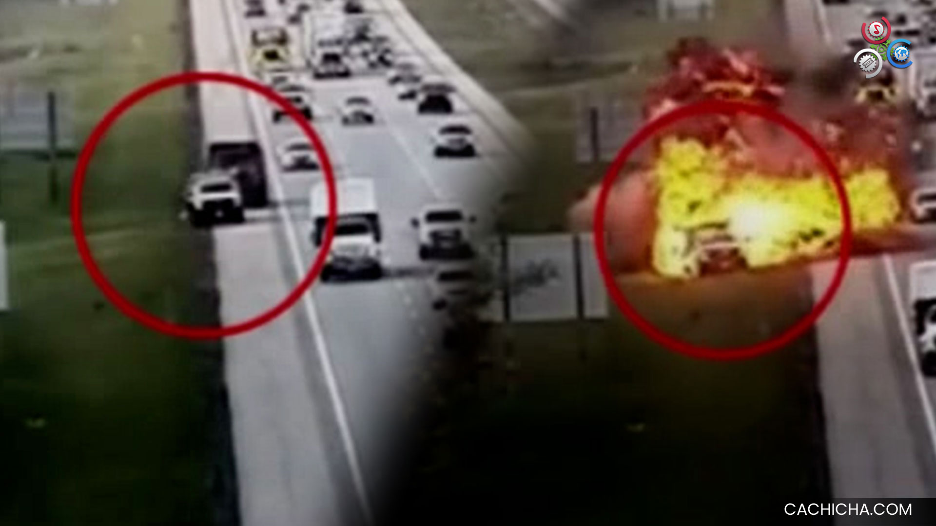 Vehículo De Obrero Es Impactado Por Otro Desatando Un Incendio En Plena Vía