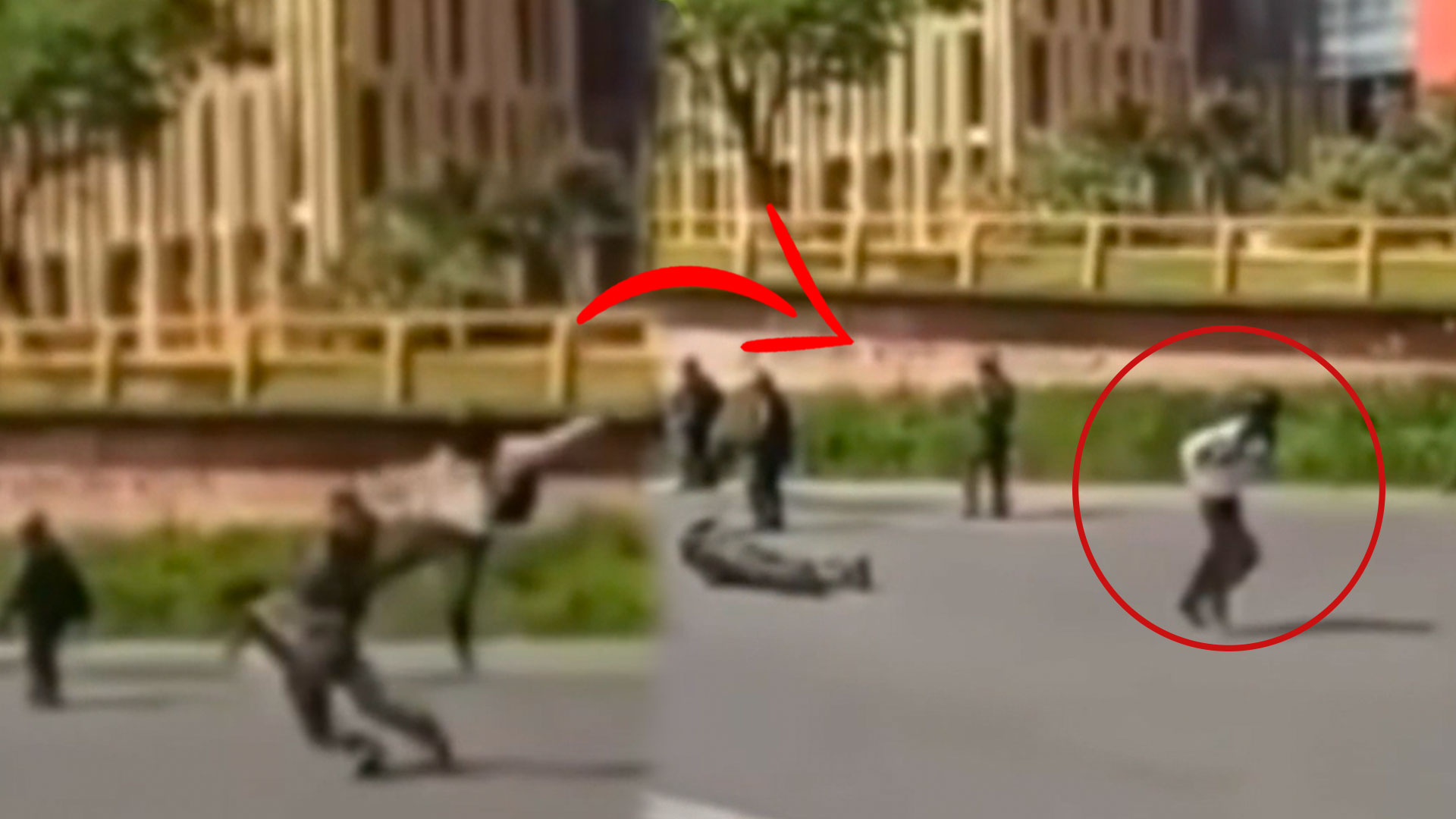 Desconocido Le Da Tremenda Patada A Un Oficial En Colombia 