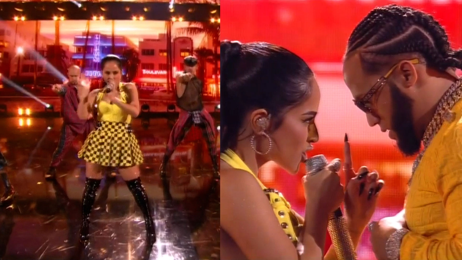 El Alfa Junto Becky G Sorprenden En La Noche De PJ