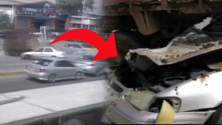 Se Reporta Accidente Entre Un Camión Y Un Carro A Plena Luz Del Día En Santiago