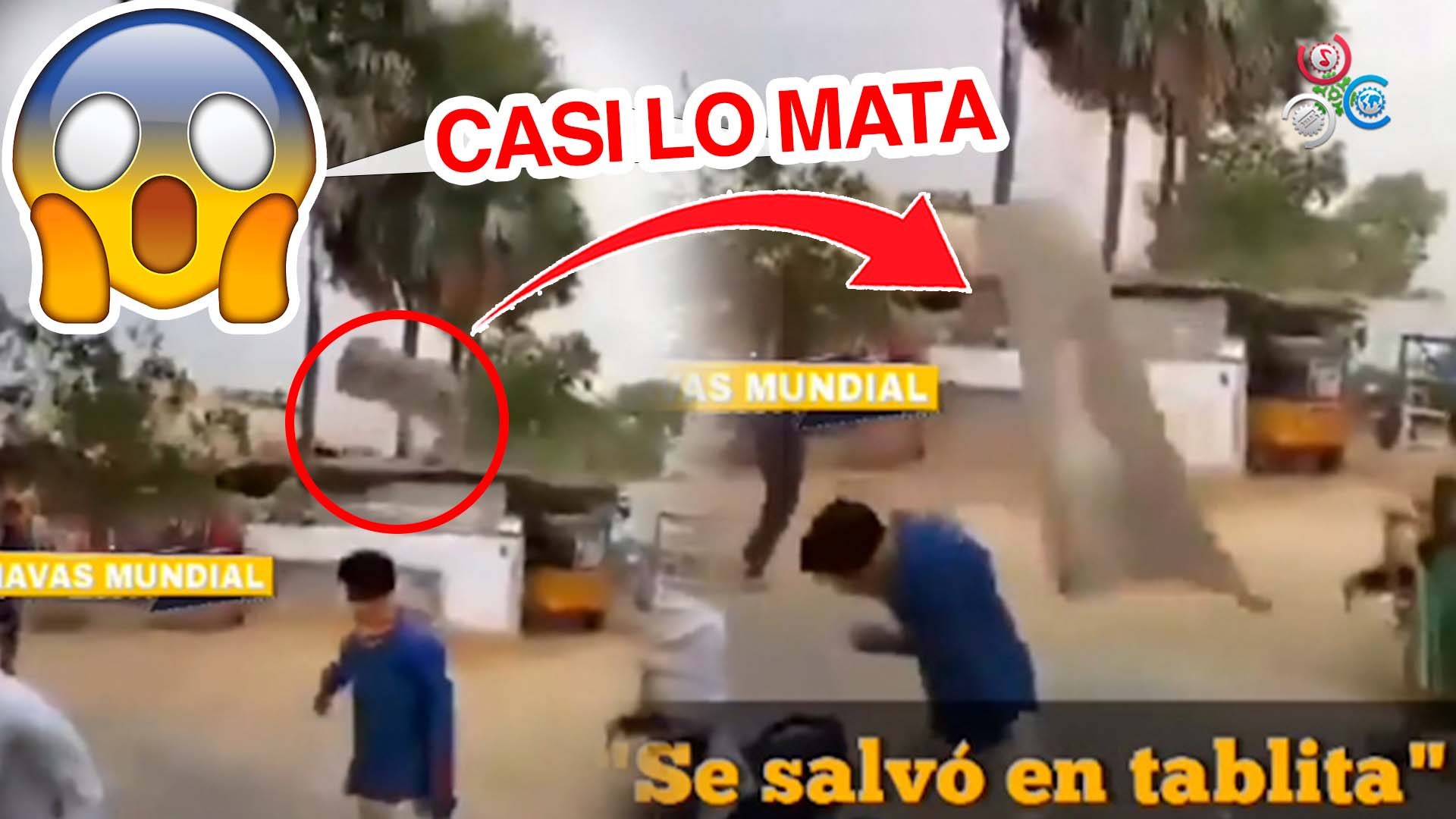 Hoja De Zinc Sale Volando Por Una Gran Ráfaga De Viento Y Casi Mata A Un Hombre