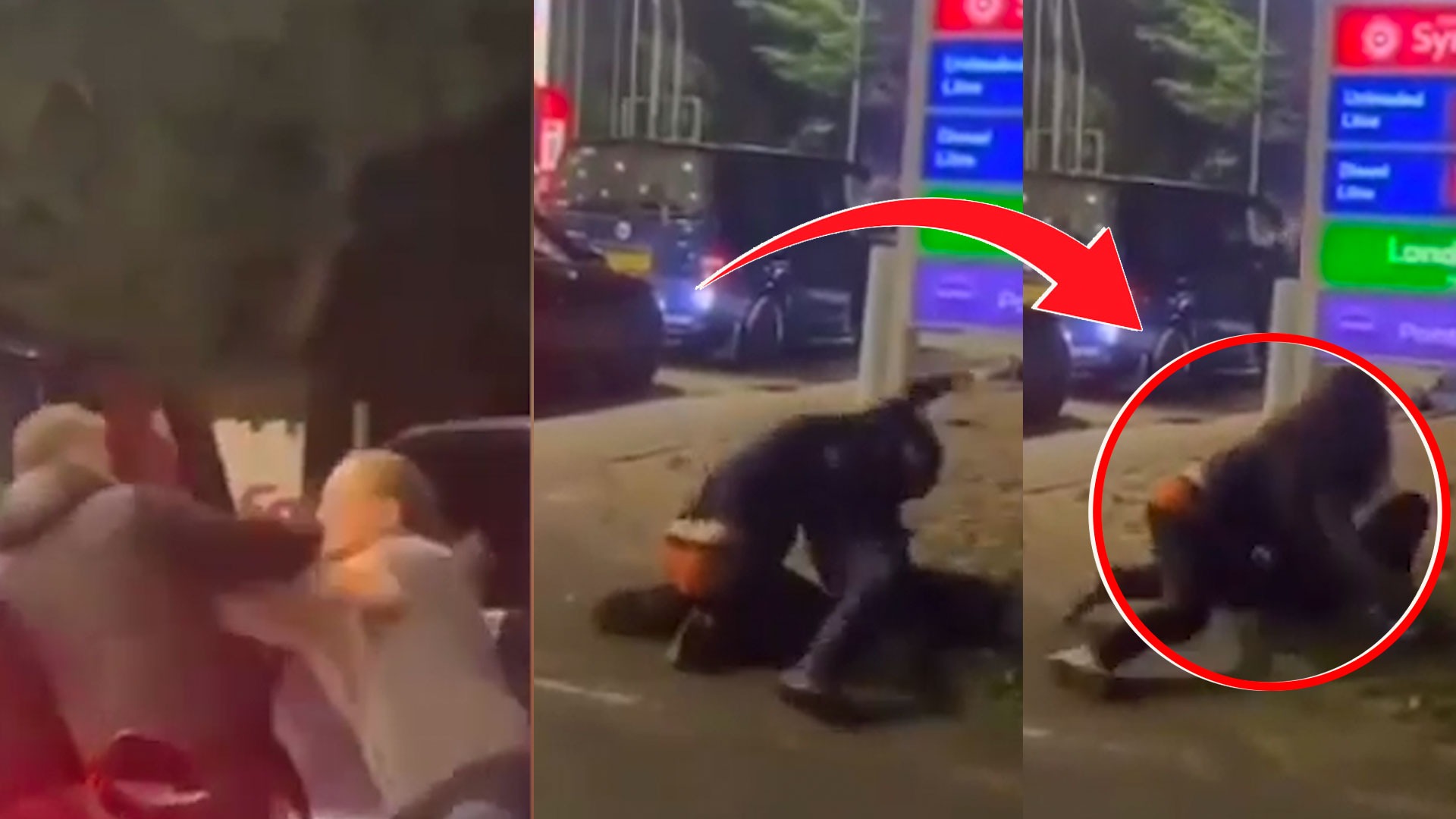 Varias Personas se Van A La “TROMPA” En Un Estacionamiento De Combustible En Reino Unido