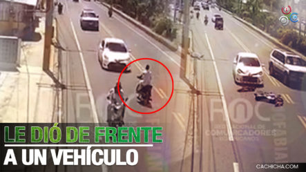 Cámara Capta Momento En Que Motorista Choca De Frente Con Un Vehículo En Higüey