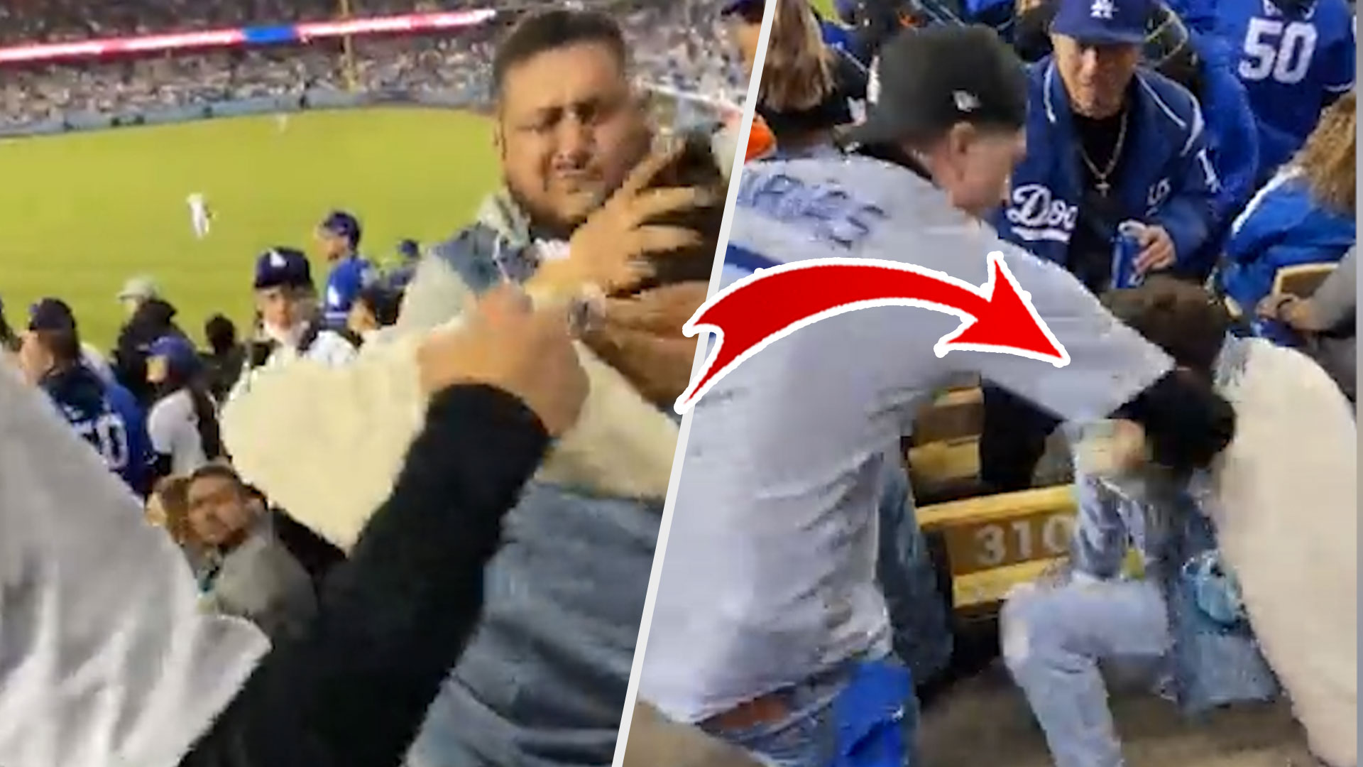 “La Trompá Del Año”; Fanáticos De Los Dodgers Arman Tremendo Pleito Encima De Todos 