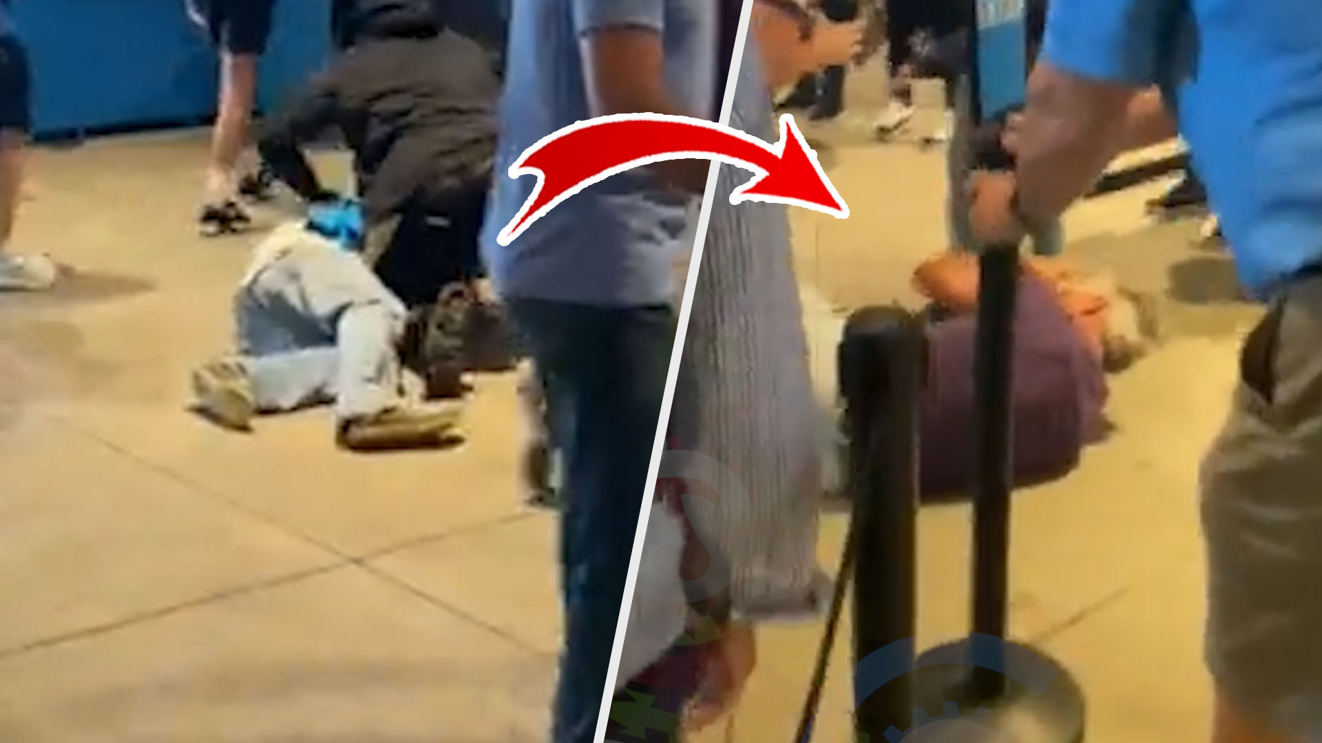 Ponen A Dormir A Un Hombre De Una Tremenda Trompá A La Sálida De Un Juego De Fútbol Americano