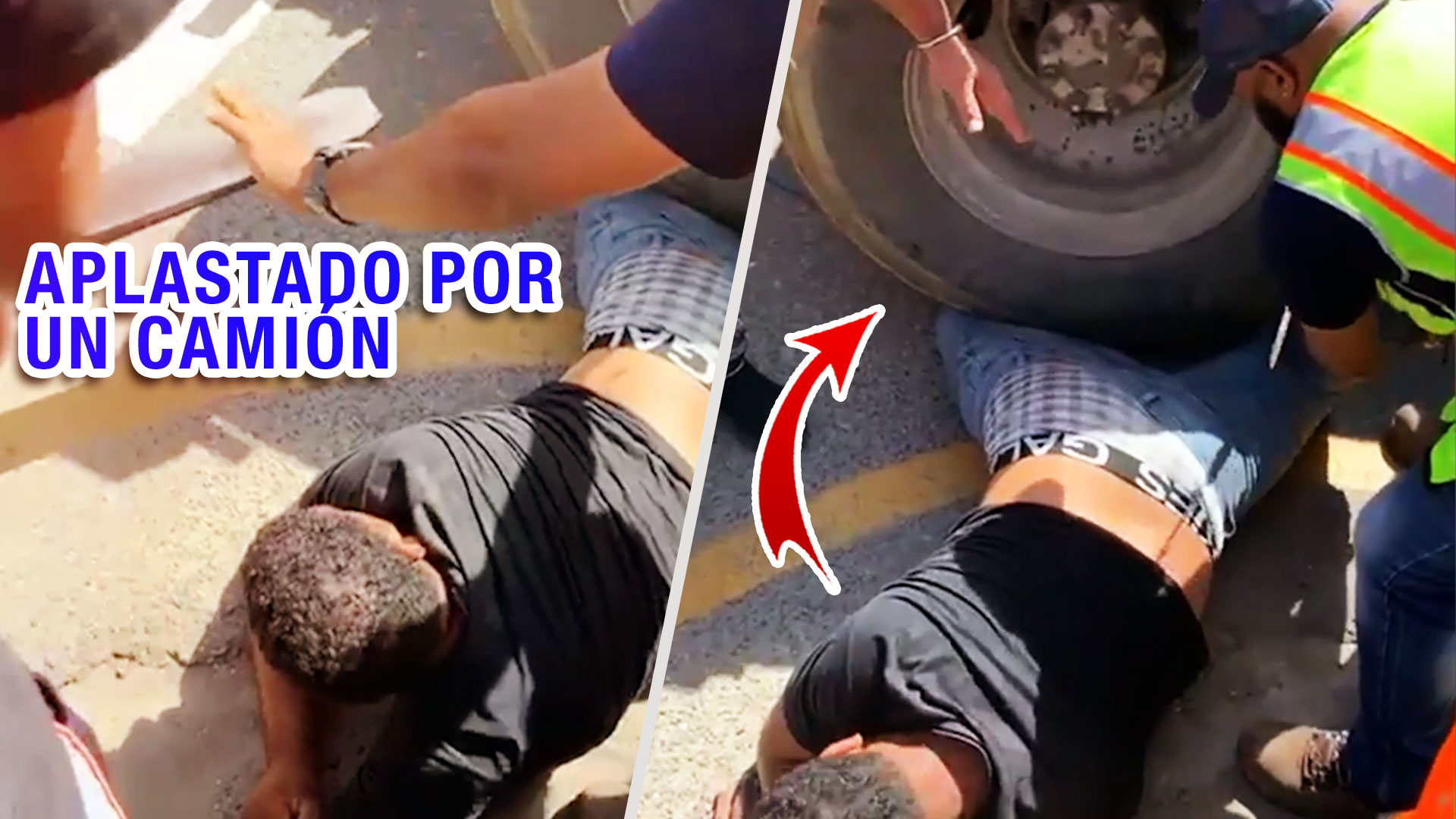 ¡IMPACTANTE! Hombre Es Aplastado Por Las Gomas De Un Camión | Vivo De Milagro
