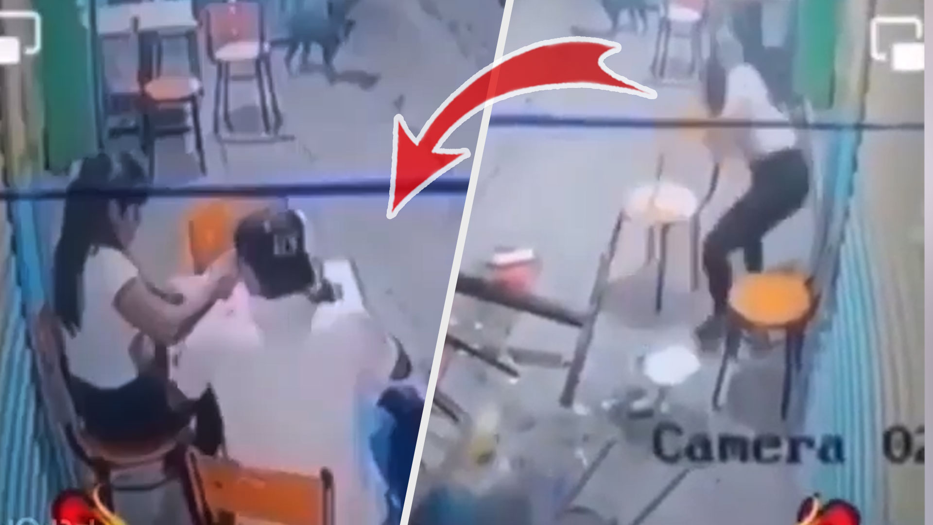 Mujer Le Entra A “Sillazos” A Su Pareja Porque Este Le Dio Golpes Frente A Todo El Mundo