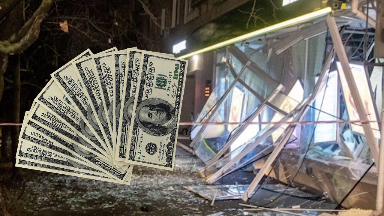 En Ucrania Empieza A Llover Dinero Luego De La Explosión De Un Cajero Automático