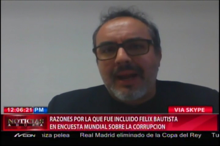 Félix Bautista Lidera Encuesta Global Sobre Gran Corrupción