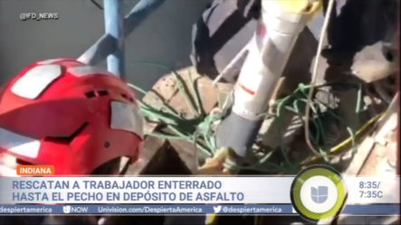 Rescatan A Trabajador Enterrado Hasta El Pecho En Depósito De Asfalto