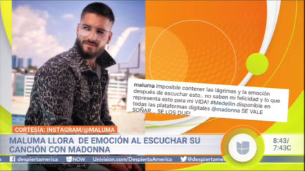 Maluma Llora De Emoción Al Escuchar Su Canción Con Madonna