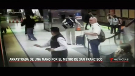 Arrastrada De Una Mano Por El Metro De San Francisco