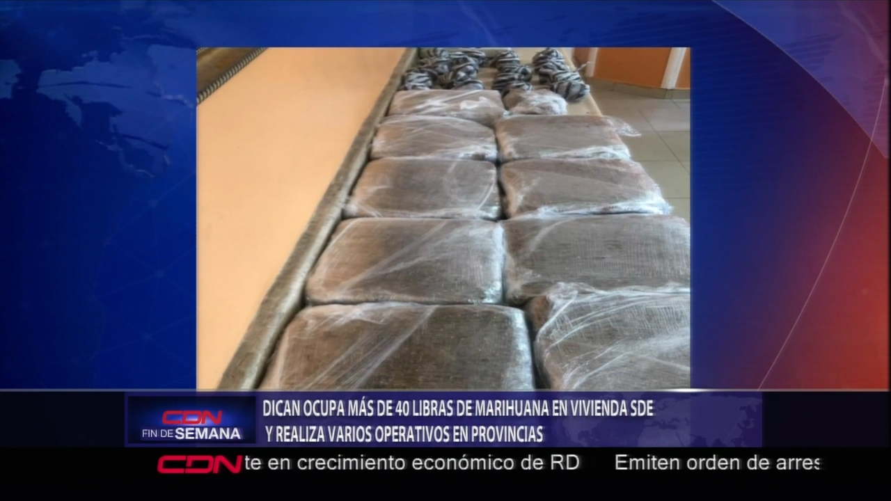 DICAN Ocupa Más De 40 Libras De Marihuana En Vivienda SDE Y Realiza Varios Operativos En Provincias