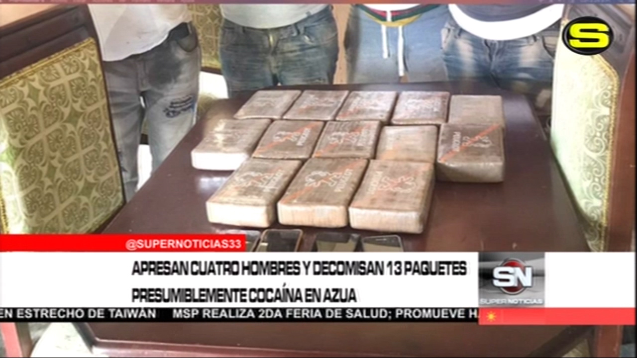 Apresan Cuatro Hombres Y Decomisan 13 Paquetes Presumiblemente Cocaína En Azua