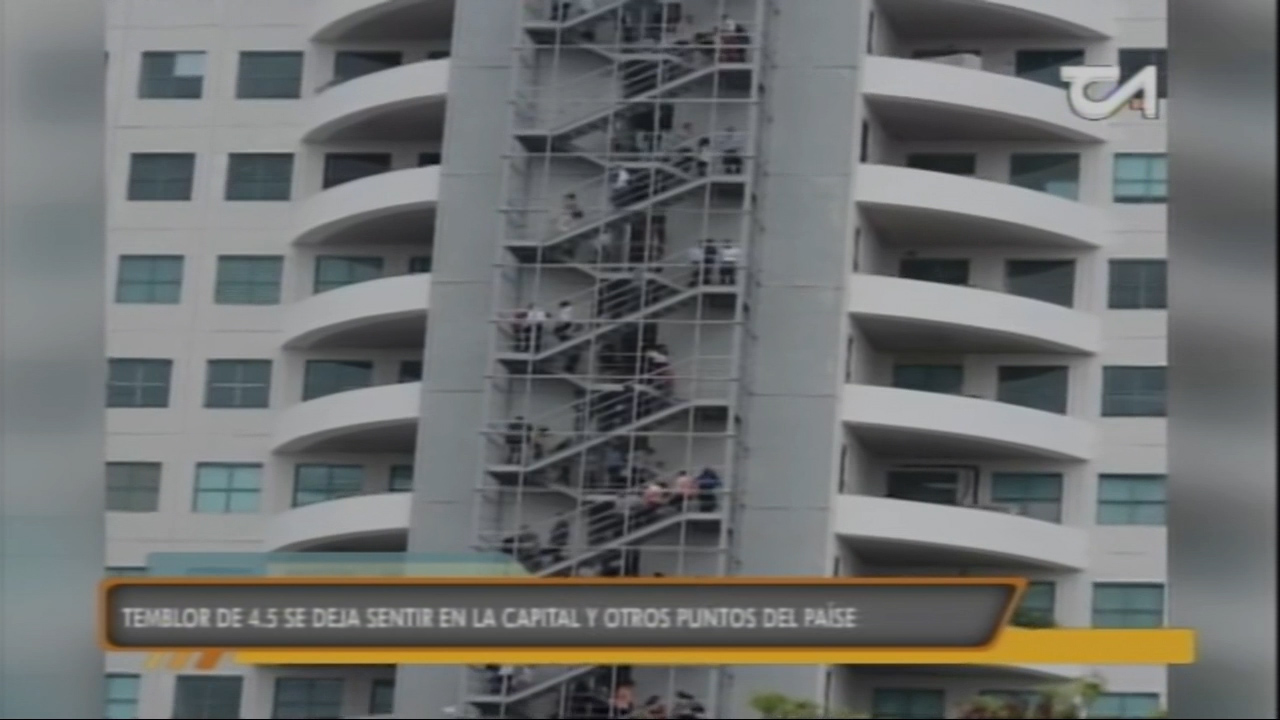 Temblor De 4.5 Se Deja Sentir En La Capital Y Otros Puntos Del País