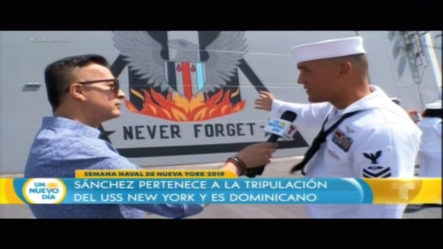 USS New York Protagonista De La Semana Naval De NY Con Simbolo De Las Torres Gemelas Pintado Por El Dominicano Luís Sánchez