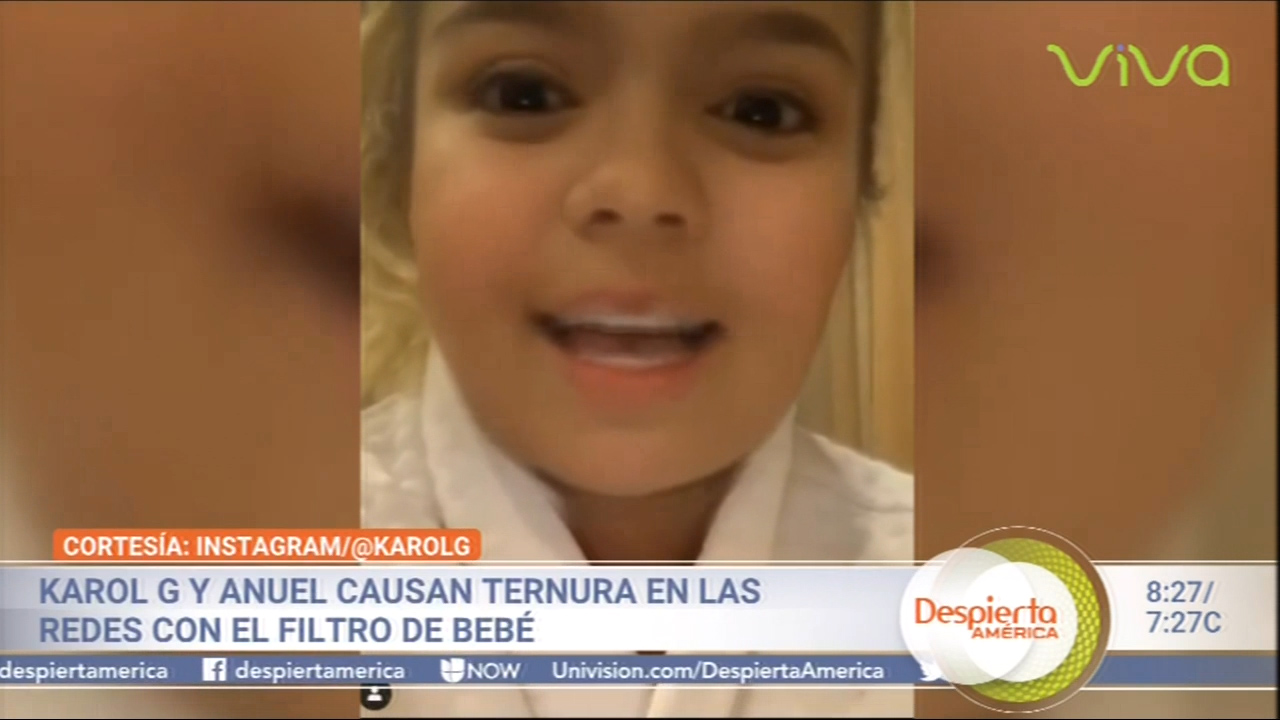 Karol G Y Anuel Causan Ternura En Las Redes Con El Filtro De Bebé