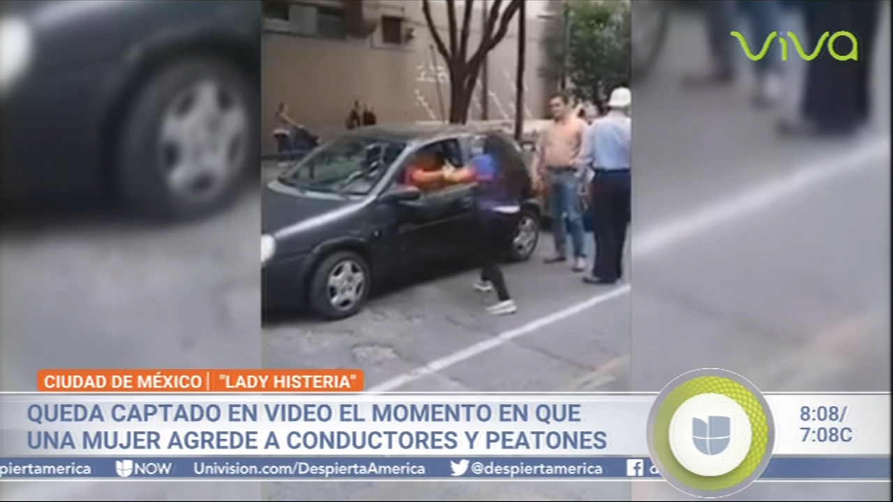 “Lady Histeria” Queda Captado En Video El Momento En Que Una Mujer Agrede A Un Conductor Y Algunos Peatones