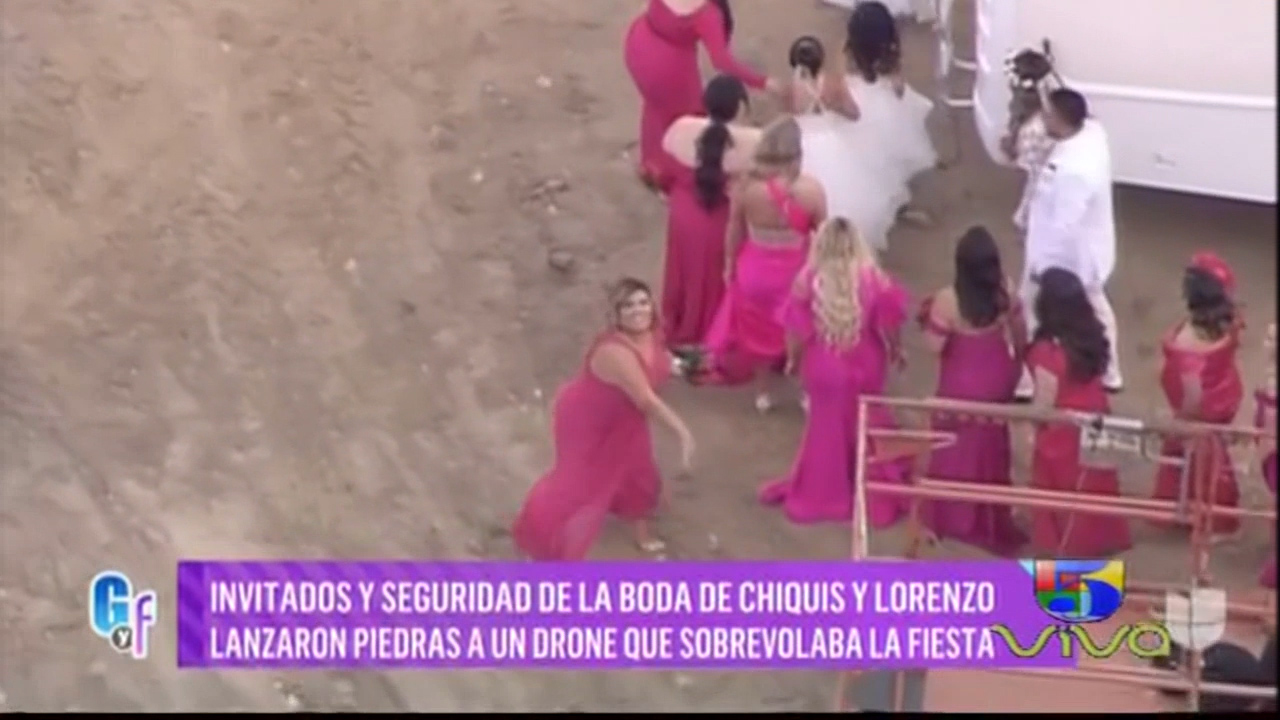 Invitados Y Seguridad De La Boda De Chiquis Y Lorenzo Lanzaron Piedras A Un Dron Que Sobrevolaba La Fiesta