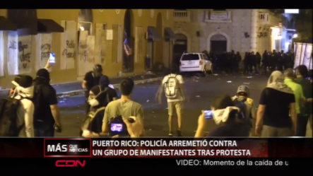 En Puerto Rico Policías Arremetieron Contra Un Grupo De Manifestantes Tras Protesta