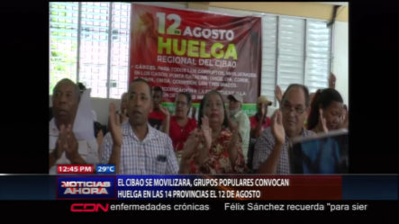 El Cibao Se Movilizará, Grupos Populares Convocan Huelga En Las 14 Provincias El 12 De Agosto