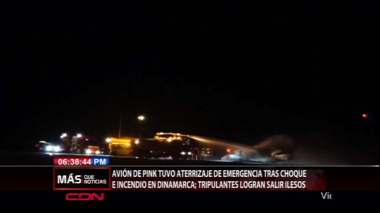 Avión De PINK Tuvo Aterrizaje De Emergencia Tras Choque E Incendio En Dinamarca.