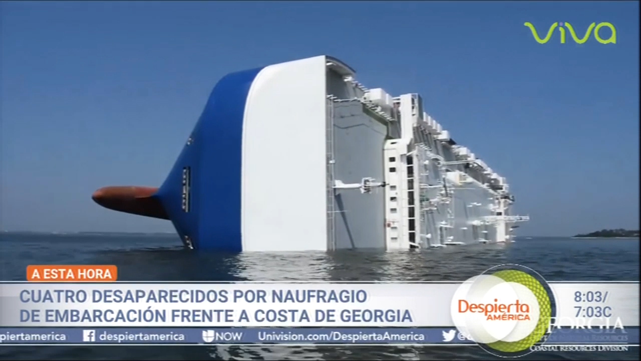 Cuatro Desaparecidos Por Naufragio De Embarcación Frente A Costa De Georgia