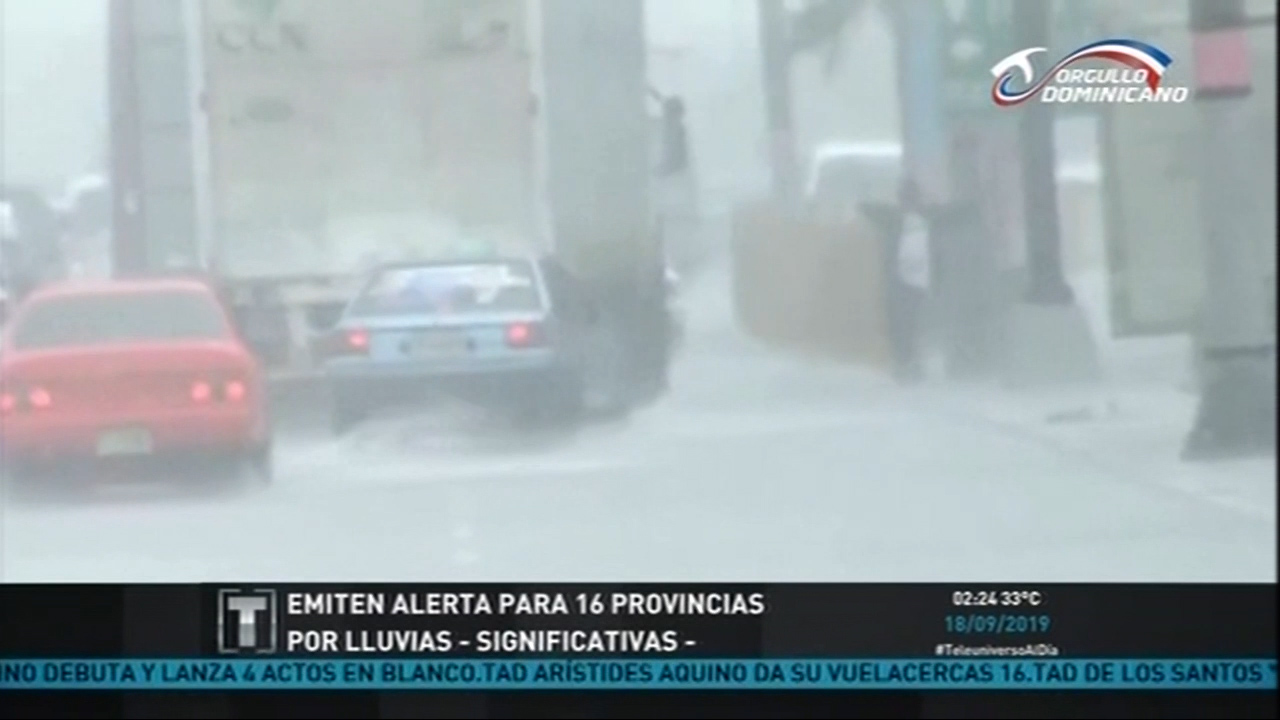 Onamet Emiten Alerta Para 16 Provincias Por Lluvias “significativas”