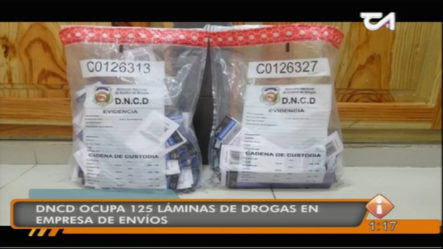 DNCD Ocupa 125 Láminas De Presunta Droga En Empresa De Envíos Internacionales
