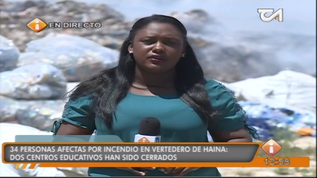 34 Personas Afectadas Por Incendio En Vertedero De Haina, Dos Centros Educativos Han Sido Cerrado