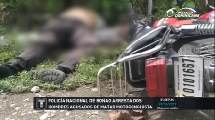 Policía Nacional De Bonao Arresta A Dos Hombres Acusados De Ultimar Motoconchista