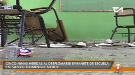 Cinco Niñas Heridas Al Desplomarse Empañete De Escuela En Santo Domingo Norte