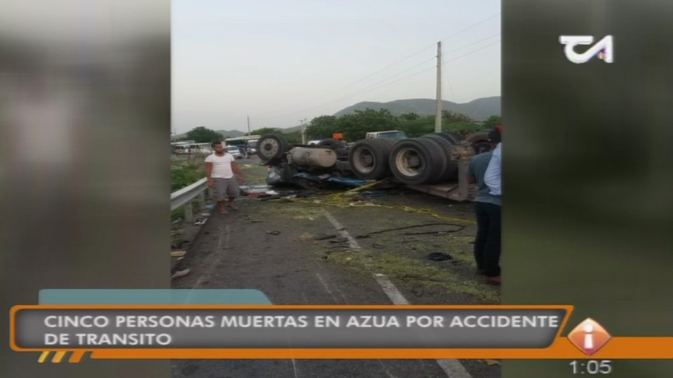 Cinco Personas Muertas En Azua Por Accidente De Transito