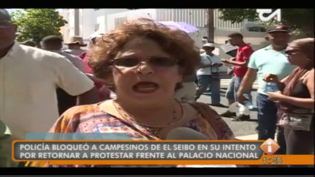 Policía Bloqueó A Campesinos De El Seibo En Su Intento Por Retornar A Protestar Frente Al Palacio Nacional