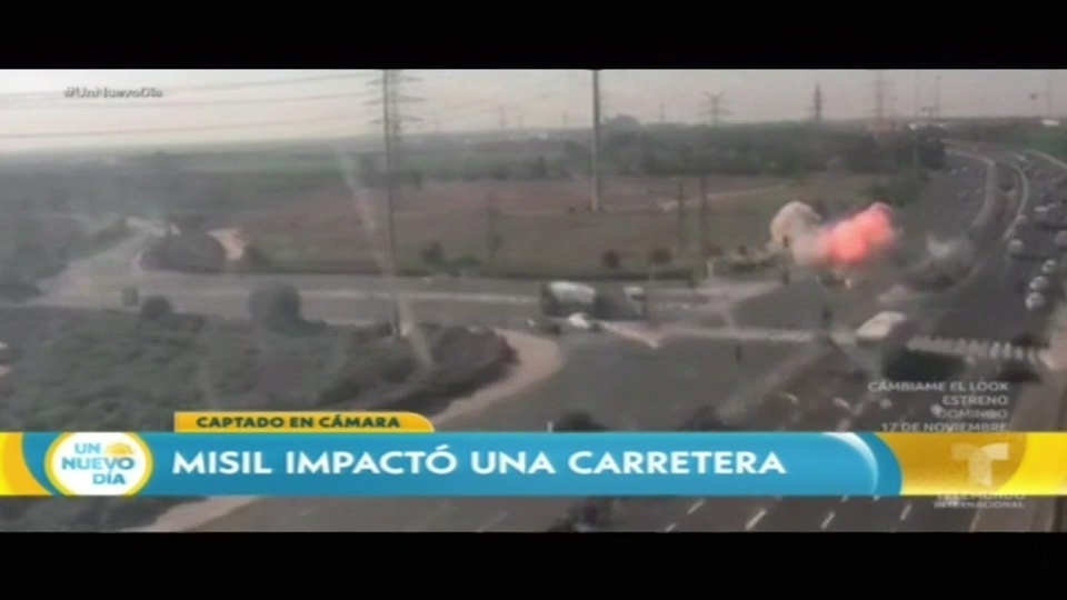 Misil Impacto Una Carretera De Israel