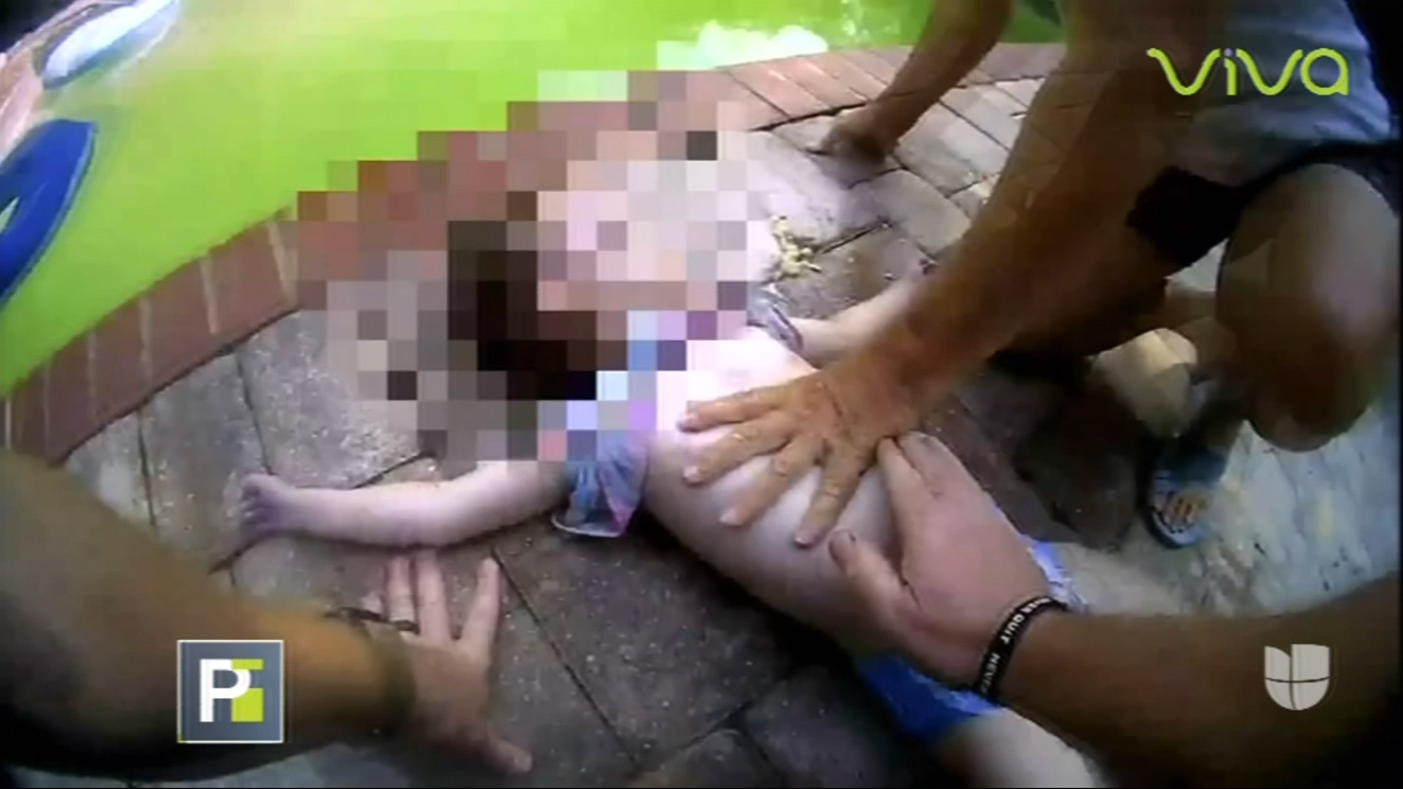 Momento De Tensión Donde Rescatan Niña De 3 Años Que Se Ahogaba En Una Piscina