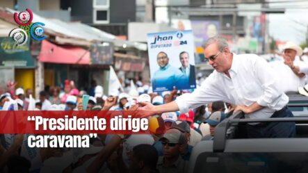 Presidente Luis Abinader Dirige Caravana Presidencial En Los Alcarrizos
