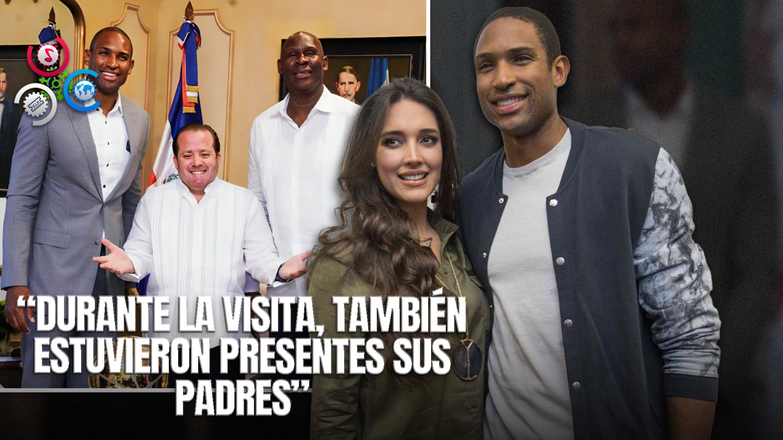 Al Horford Visita El Palacio Nacional Con El Trofeo De Campeón De La NBA, Acompañado De Amelia Vega