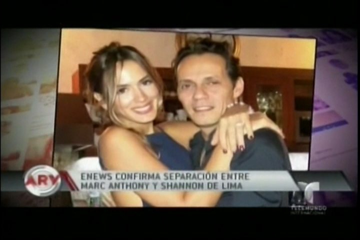 Enews Confirma Separación Entre Marc Anthony Y Shannon De Lima