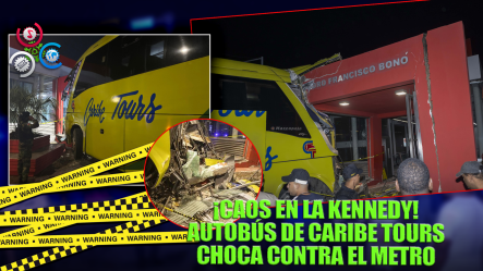 Autobús De Caribe Tours Se Estrella Contra Estación Del Metro En Santo Domingo