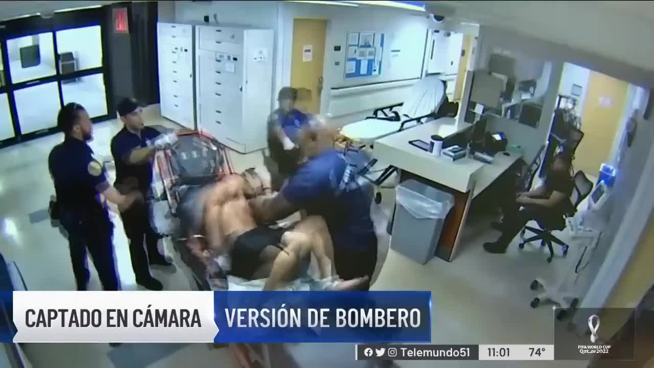 ¡Bombero “Le Entra A Trompá” A Un Hombre Esposado!