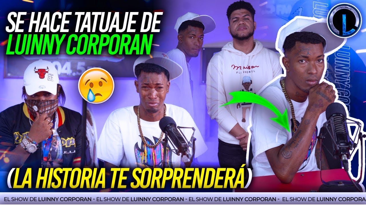 ¡INSÓLITO! SE TATUA EL NOMBRE DE LUINNY CORPORAN Y SE VA EN LÁGRIMAS EN PLENA ENTREVISTA